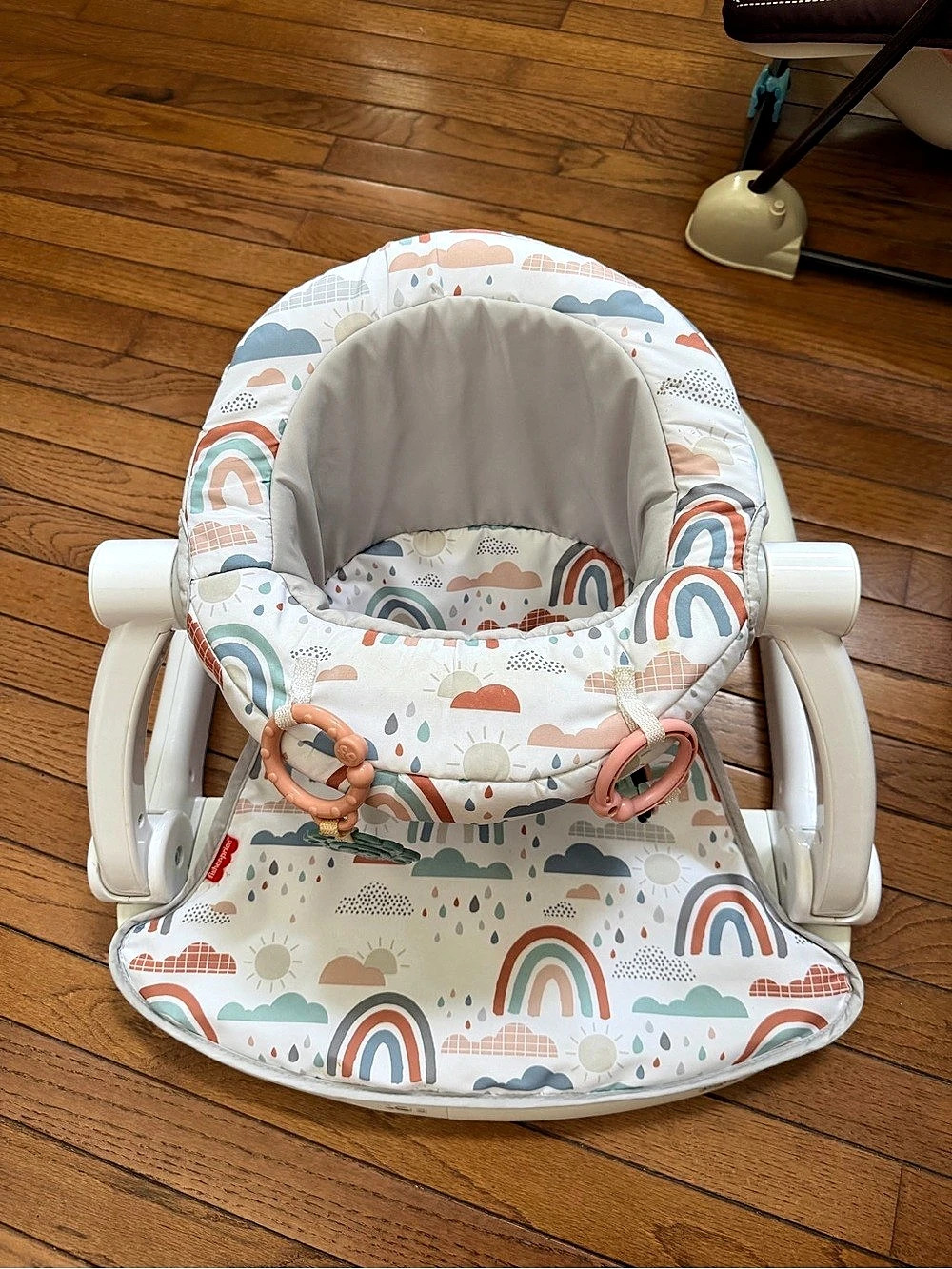 Fisher-Price Sit-Me-Up Floor Seat - Rainbow Showers White & Blue